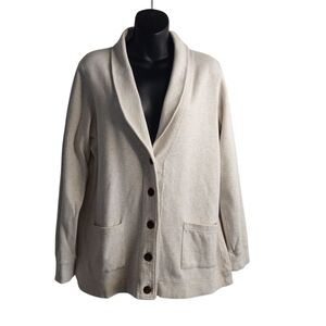 ORVIS Men's Cream White Button Cotton Cardigan Size Small